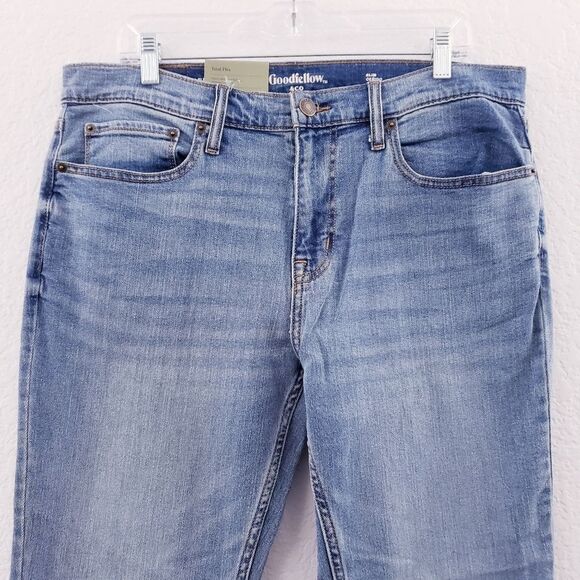 Goodfellow & Co Men's Slim Fit Jeans Light Blue Wash - Picture 6 of 12